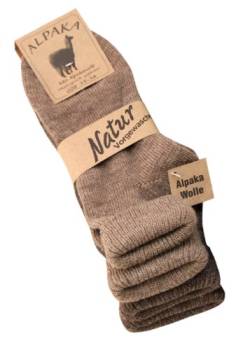 Alpaka Socken mit Umschlag nicht festgenäht für Damen dünn gestrickt Kuschelsocken Wintersocken Damen Wollsocken Damen Alpaka-Socken flauschige Socken ökologisch gefärbt 35-38, 39-42 (35-38, Braun) von kbsocken