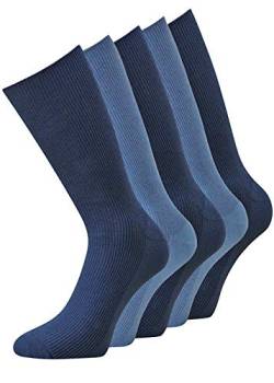 Diabetiker Strümpfe Herren Socken ohne Gummi Baumwolle 10 Paar (39-42, Blau) von kbsocken
