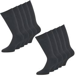 Diabetiker Strümpfe Herren Socken ohne Gummi Baumwolle 10 Paar (DE/NL/SE/PL, Numerisch, 43, 46, Regular, Regular, Grau) von kbsocken