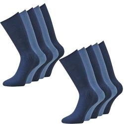 Diabetikersocken Socken ohne Gummi blau Herren Männer 5 Paar 10 Paar (39-42, 10 Paar) von kbsocken