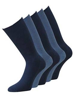 Diabetikersocken Socken ohne Gummi blau Herren Männer 5 Paar 10 Paar (39-42, 5 Paar) von kbsocken