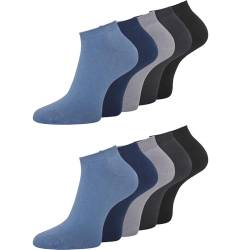 Herren Sneaker Socken Kurze Socken Sneakersocken 10 Paar mehrfarbig 47-50 von kbsocken