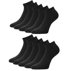 Herren Sneaker Socken Kurze Socken Sneakersocken 10 Paar schwarz 39-42 von kbsocken