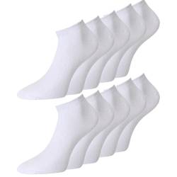 Herren Sneaker Socken Kurze Socken Sneakersocken 10 Paar weiß 43-46 von kbsocken