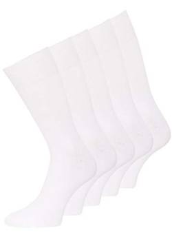 Herrensocken 43-46 Baumwolle ohne Gummibund gesundheits Socken ohne Gummidruck ohne Gummizug für Herren, 5 oder 10 Paar (43-46, 10 Paar weiß) von kbsocken