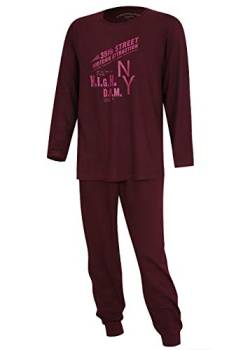 Schlafanzug Pyjama Hausanzug Nachtwäsche Herren Baumwolle Moonline Nightwear KB Socken® (Rot, L) von kbsocken