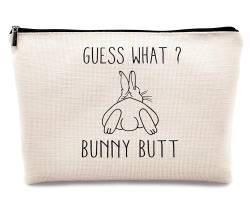 kdqua Guess What? Bunny Butt Make-up-Tasche, lustiges Ostergeschenk für Kaninchenliebhaber, Mädchen, Damen, Kaninchenliebhaber, Teenager, Mädchen, Geschenke, Geschenke für Hasenliebhaber, von kdqua