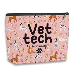 Vet Tech Geschenke für Frauen, Tierarzt-Techniker-Geschenk, Make-up-Tasche, Tierarzt-Geschenk, Tierarzt-Geschenke für Tierarzt-Tech-Reise, Kulturbeutel, Tierarzt-Survival-Set, Beige von kdxpbpz