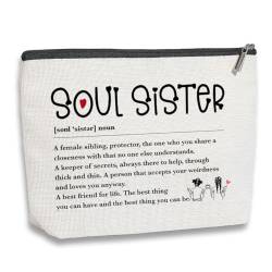 kdxpbpz Soul Sister Gifts for Women Soul Sister Definition Birthday Gift For Her Best Friends Bestie Gift Thank You Gifts for Soul Sister Travel Toiletry Makeup Organizer Zipper Pouch, Mehrfarbig von kdxpbpz