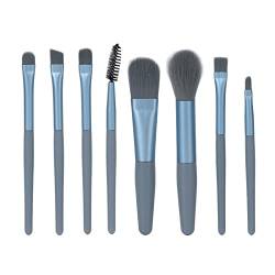 8-teiliges Make-up-Pinsel-Set, Gesichts-Augen-Make-up-Pinsel-Kit, Tragbare Reise-Make-up-Pinsel, Lidschatten-Puder-Rouge-Pinsel-Make-up-Tool(Blau) von keebgyy
