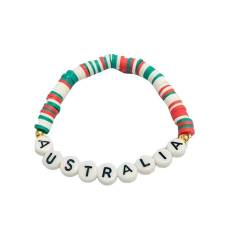 3 Stück personalisiertes Perlen Nationales Alphabet Armband, Land Armband, Weihnachten Armbänder Karneval Aktivität Party Club Favoriten Dekorationen Geschenke von keephen