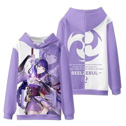 Anime-Spiel Genshin Impact Pullover Hoodie Unisex Raiden Shogun Hoodie mit Taschen Casual Long Sleeve Hoodie Cosplay Kleidung von keephen