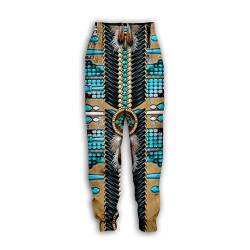 Totem-Serie Bedruckte Lange Hosen Herren indianischer 3D-Druck lässige Jogginghose für Herren von keephen