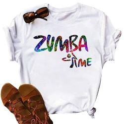 Zumba Athletic Top Grafik Kurzarm Rundhalsausschnitt T-Shirt Dance Workout Top Casual T-Shirt für Frauen Slim Fit von keephen