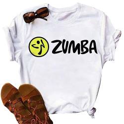 Zumba Athletic Top Grafik Kurzarm Rundhalsausschnitt T-Shirt Dance Workout Top Casual T-Shirt für Frauen Slim Fit von keephen