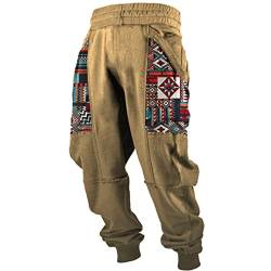 keephen Herren Joggerhose Vintage Western Ethnic Print Outdoor Sports Tactics Pants Outdoor Sports Tactical Pants mit Tasche von keephen