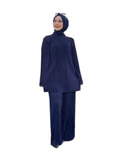 keephen Muslimisches 2-teiliges Set Frauen Ramadan Abaya Türkei Dubai Gebetskleid Hose mit weitem Bein Jilbab Khimar Islamische Kleidung - Hijab Nicht enthalten von keephen