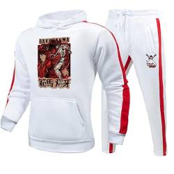 Baki The Grappler Zweiteiliges Set Mode Anime Cosplay Hanma Baki Hoodies + Jogginghosen Set Lässiger Trainingsanzug für Männer von keepmore