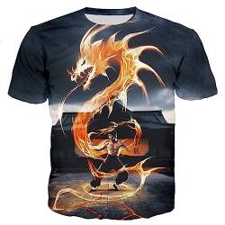 Bruce Lee T-Shirt Herren Kung Fu Martial Art 3D-gedrucktes T-Shirt Lässiger Sommer Rundhalsausschnitt Kurzarm T-Shirts Sport Trainingsanzug Tops von keepmore