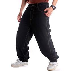 Herren Skateboard Jeans Einfarbig Baggy Hip Hop Jeas Oldschool Jeans von keepmore