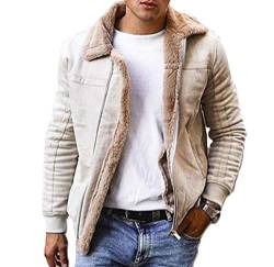 Herren Street Fashion Plus Size Frosted Wildleder Fleece Lederjacke Winter Warm Thick Coat von keepmore