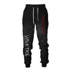 Wikinger-Tattoo 3D-gedruckte Sporthose für Herren - Hip Hop Jogginghose Jogginghose mit Kordelzug Jogginghose mit Tasche von keepmore