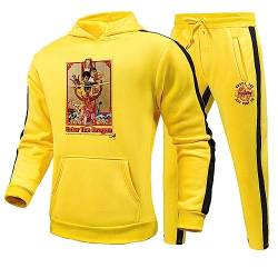 keepmore Bruce Lee Kapuzenpullover + Jogginghose Set Kung Fu Kampfkunst Bruce Lee Kostüm 3D-gedruckter Trainingsanzug Zweiteiliges Set für Männer Frauen von keepmore