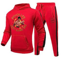 keepmore Bruce Lee Kapuzenpullover und Jogginghose Set Kung Fu Martial Art Bruce Lee 3D-gedrucktes Trainingsanzug-Set für Männer Frauen von keepmore