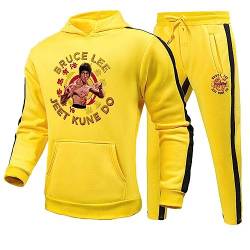 keepmore Bruce Lee Kapuzenpullover und Jogginghose Set Kung Fu Martial Art Bruce Lee 3D-gedrucktes Trainingsanzug-Set für Männer Frauen von keepmore