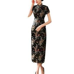 keepmore Chinesisch Stil Qipao für Damen, Langes Kleid Plus Size Cheongsam Abendkleid Qipao für Hochzeit von keepmore