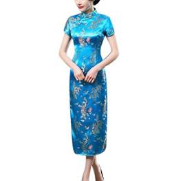 keepmore Chinesisch Stil Qipao für Damen, Langes Kleid Plus Size Cheongsam Abendkleid Qipao für Hochzeit von keepmore