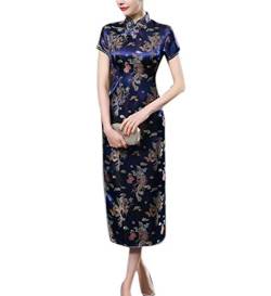 keepmore Chinesisch Stil Qipao für Damen, Langes Kleid Plus Size Cheongsam Abendkleid Qipao für Hochzeit von keepmore