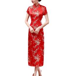 keepmore Chinesisch Stil Qipao für Damen, Langes Kleid Plus Size Cheongsam Abendkleid Qipao für Hochzeit von keepmore