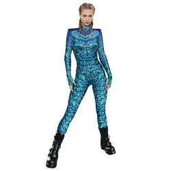 keepmore Damen Halloween Kostüme Fisch Schuppen Body Anzug Party Clubwear Bodycon Eng Einteilig Skinny Stretch Catsuit von keepmore