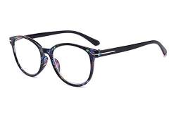 keepmore Damen Herren Vintage Runder Rahmen Lesebrille, Anti Blaues Licht Blockierung Brille Klare Linsen Eyewear +1.0 to +3.5 von keepmore