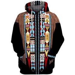 keepmore Indianer Vintage Hoodies Männer/Frauen Mode Persönlichkeit 3D Digitaldruck Langarm Kapuzen Sweatshirt von keepmore