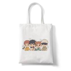 keepmore Jujutsu Kaisen Anime Canvas Tote Bag Canvas Tasche Harajuku Casual Gojo Satoru Print Große Kapazität Tasche Gothic Umhängetaschen von keepmore