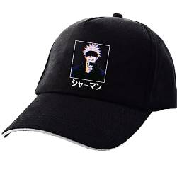 keepmore Unisex Jujutsu Kaisen Anime Peripheral Baseball Cap Klassische All-Match Harajuku Paar Cap Gojo Satoru Druck Baseball Cap von keepmore