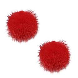 keland Bommeln Bälle Dekorative Schuhclips Pompons Schuhschnallen Schuhschmuck, 1 Paar (Rot) von keland