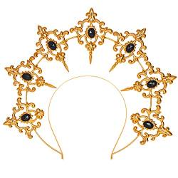 keland Sonne Halo Krone Griechische Göttin Kopfschmuck Jungfrau Maria Barock Tiaras Haarreif für Party Hochzeit (Gold) von keland