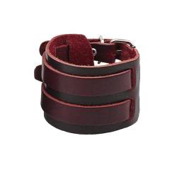 keland Wikinger Leder Armband Manschetten Lederarmband Armreif Leather Bracelet für Damen Herren (Kaffee) von keland