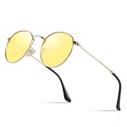 kennifer Unisex Runde Sonnenbrille, Polarisierte UV400 Schutzkreis Retro Steampunk Sonnenbrille für Männer und Frauen von kennifer