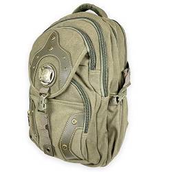 kennydoo großer Rucksack von Babyfish/Damen und Herren Canvas Backpack/Laptopfach (militär grün) von kennydoo