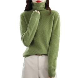 Winter Nerz Kaschmir Pullover Damen Casual Solid Pullover Sweater Basic Lose Rollkragen Pullover Bluse Tops, EN8, L von keusyoi