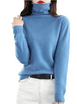 Winter Nerz Kaschmir Pullover Damen Casual Solid Pullover Sweater Basic Lose Rollkragen Pullover Bluse Tops, a, XL von keusyoi