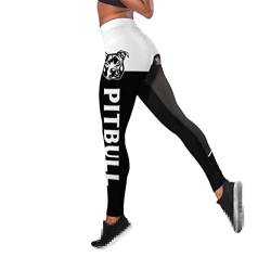 keusyoi 3D Pitbull bedruckte Leggings für Damen, Yogahose, Sport, Fitnessstudio, Leggings, Leggings, S von keusyoi