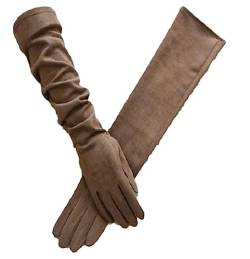keusyoi Damenhandschuhe Winter Touchscreen SMS Lange Handschuhe Schwarz Grau Wildlederhandschuhe Damenhandschuhe Für Kaltes Wetter von keusyoi