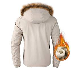 keusyoi Winter Fleece Warm Dicke Parkas Männer Mit Kapuze Pelz Kragen Winddicht Parka Jacke Mantel Herren Klassische Casual Jacke von keusyoi