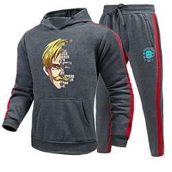 kewing The Seven Deadly Sins Trainingsanzug-Set für Damen Herren Anime Escanor Cosplay Kostüm Casual Bedruckte Hoodies und Jogger Harajuku Zweiteiliges Set von kewing