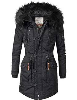 khujo Damen Mantel Wintermantel Winterparka YM-Halle (vegan hergestellt) Black018 Gr. S von khujo